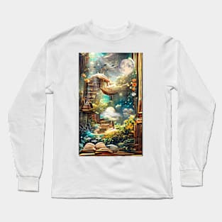 Library in Ocean| National library week | literacy week Long Sleeve T-Shirt